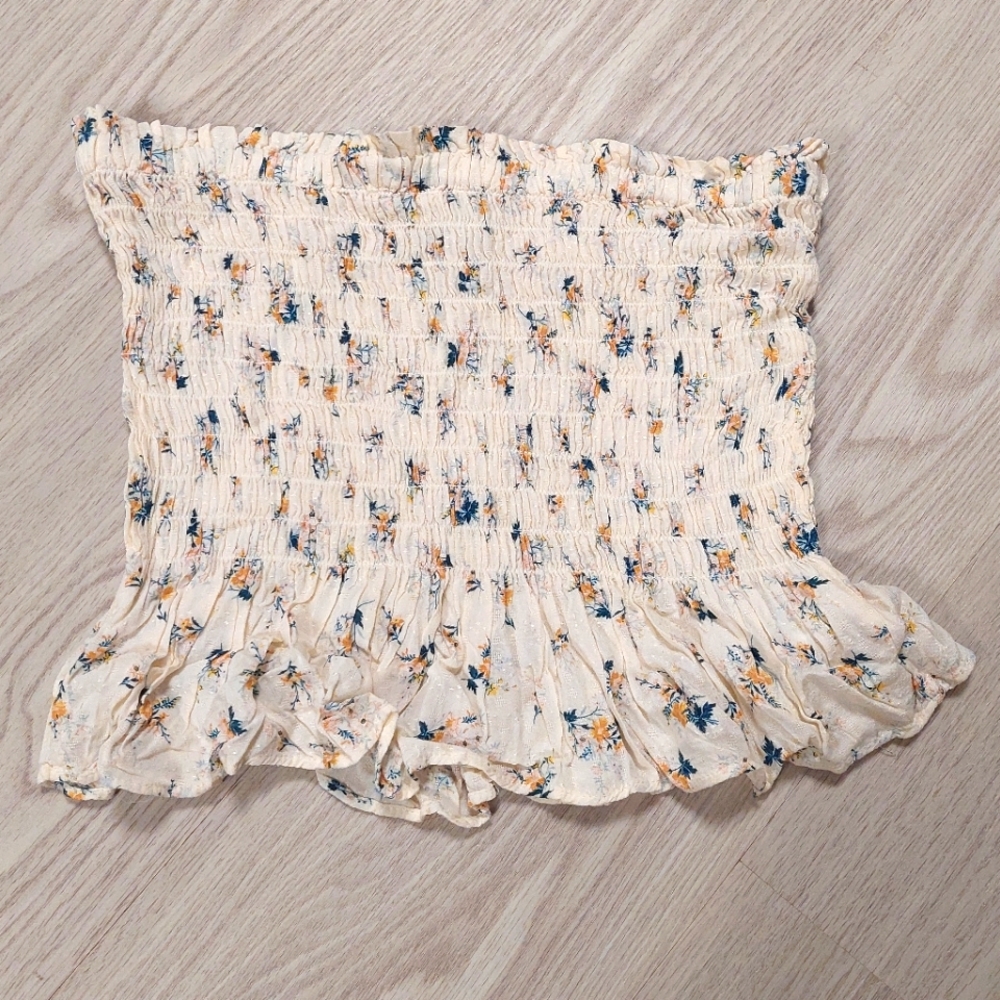 American Eagle Tube Top Style Floral Top, Med